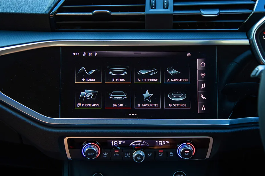 Audi Q3 Sportback Interior — Infotainment System Main Menu