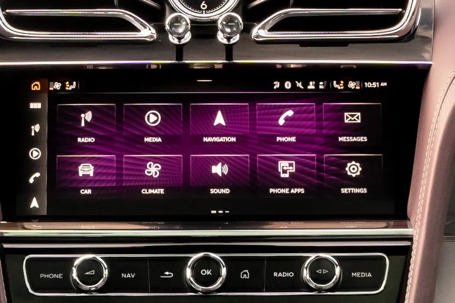 Bentley Bentayga EWB Interior — Infotainment System Main Menu