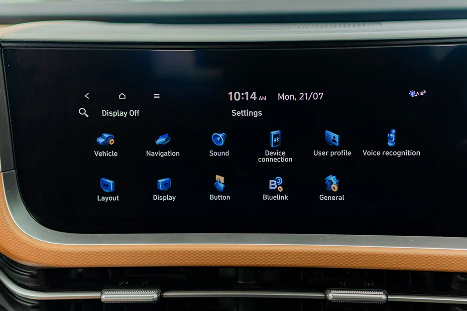 Hyundai Alcazar Interior — Infotainment System Main Menu