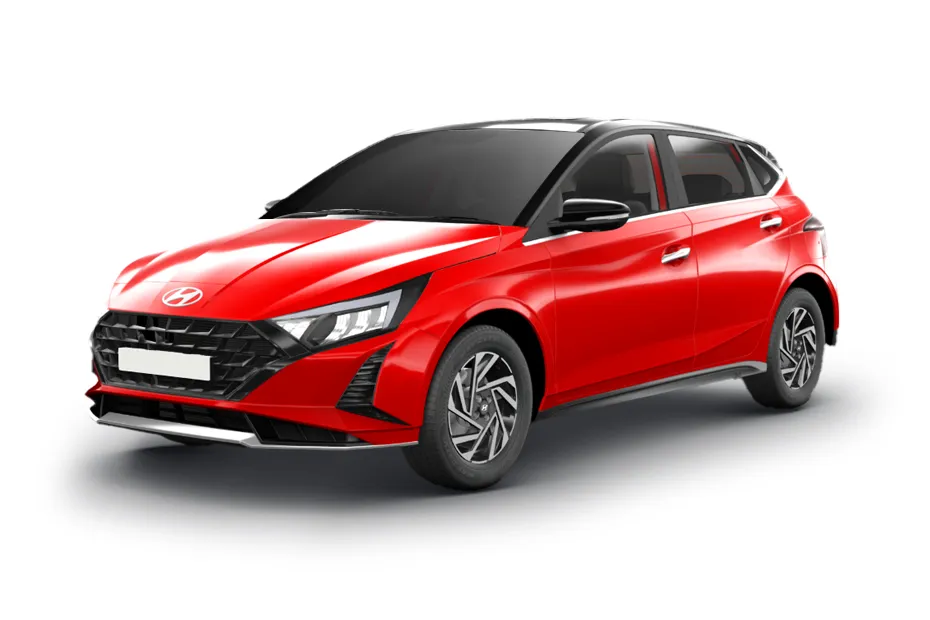 Hyundai i20 — Fiery Red with Abyss Black Roof