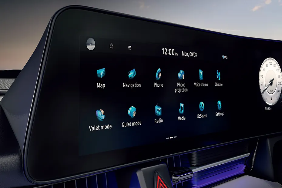 Hyundai Verna Interior — Infotainment System Main Menu