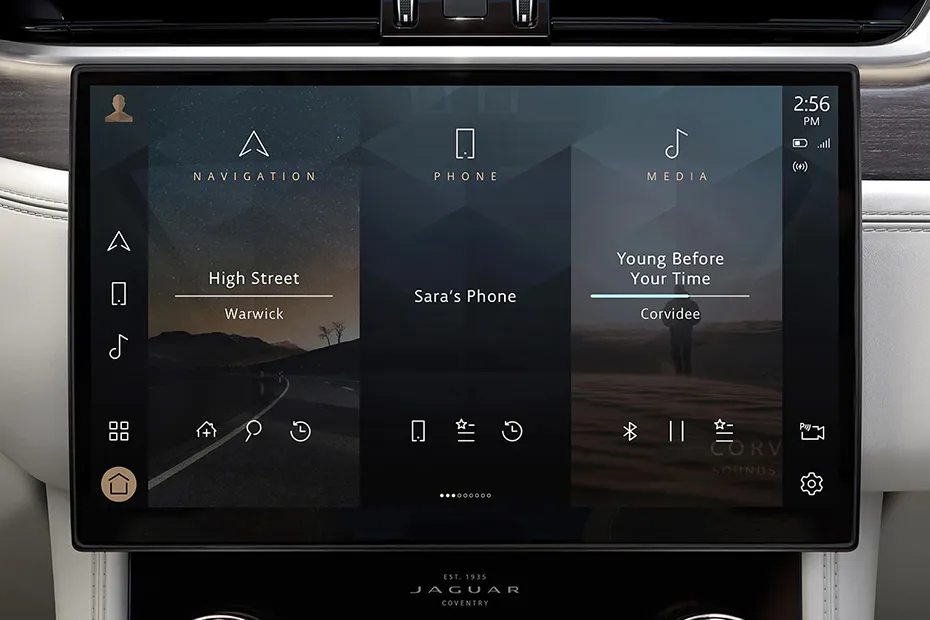 Jaguar F-Pace 2016-2021 Interior — Infotainment System Main Menu