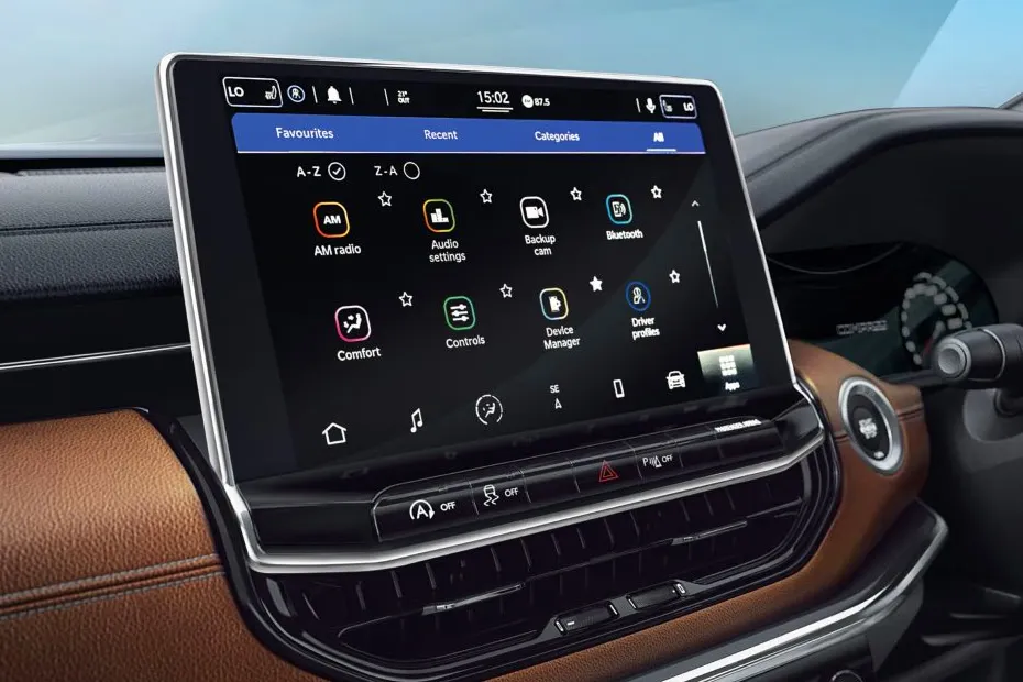 Jeep Compass Interior — Infotainment System Main Menu