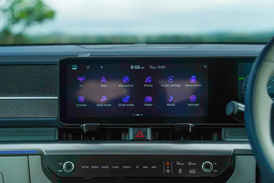Kia Carens Clavis EV Interior — Infotainment System Main Menu