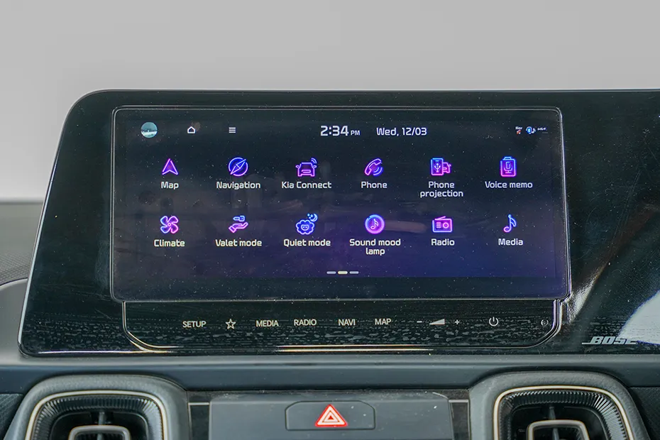 Kia Sonet Interior — Infotainment System Main Menu