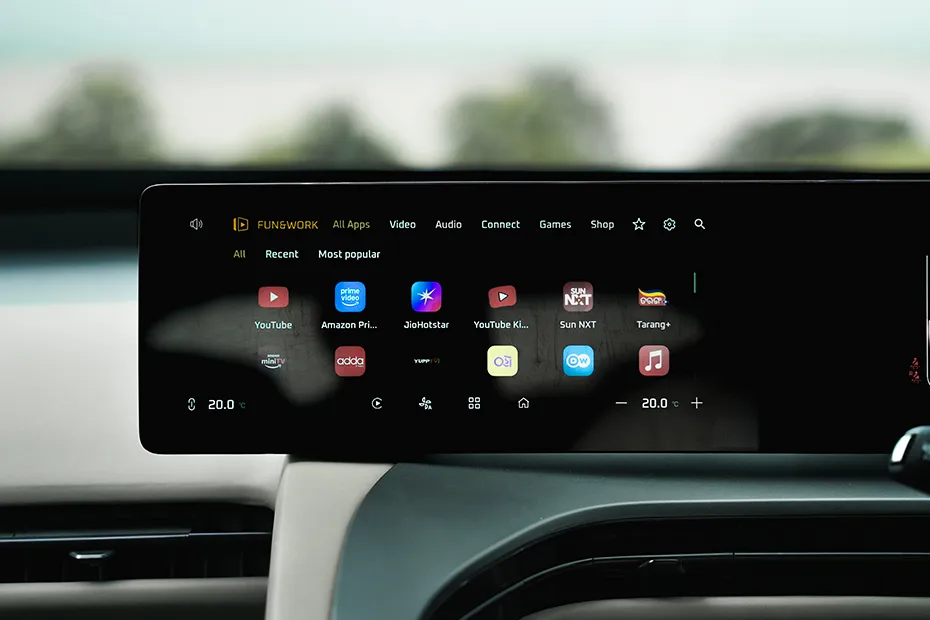 Mahindra BE 6 Interior — Infotainment System Main Menu