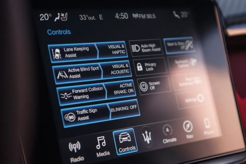 Maserati Levante Interior — Infotainment System Main Menu