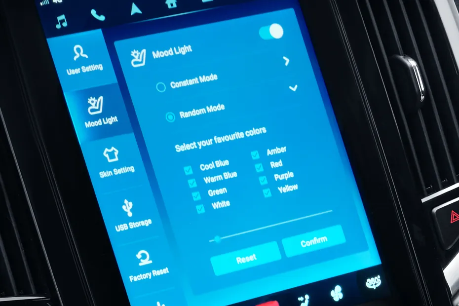 MG Hector 2021-2023 Interior — Infotainment System Main Menu