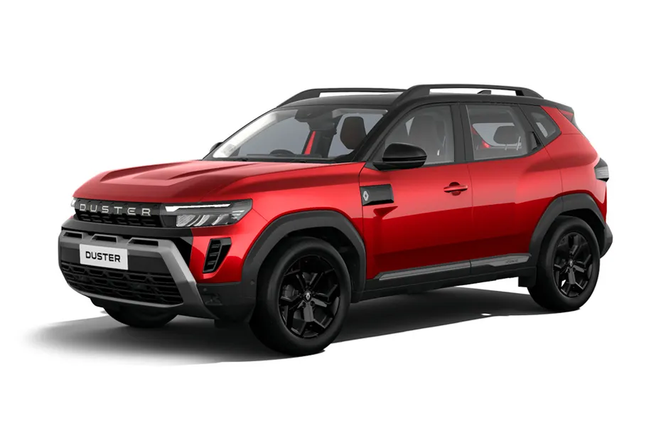 Renault Duster — sunset red with stealth black roof