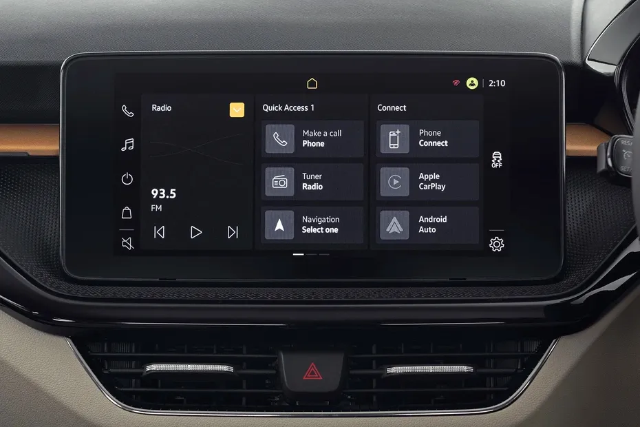 Skoda Slavia Interior — Infotainment System Main Menu