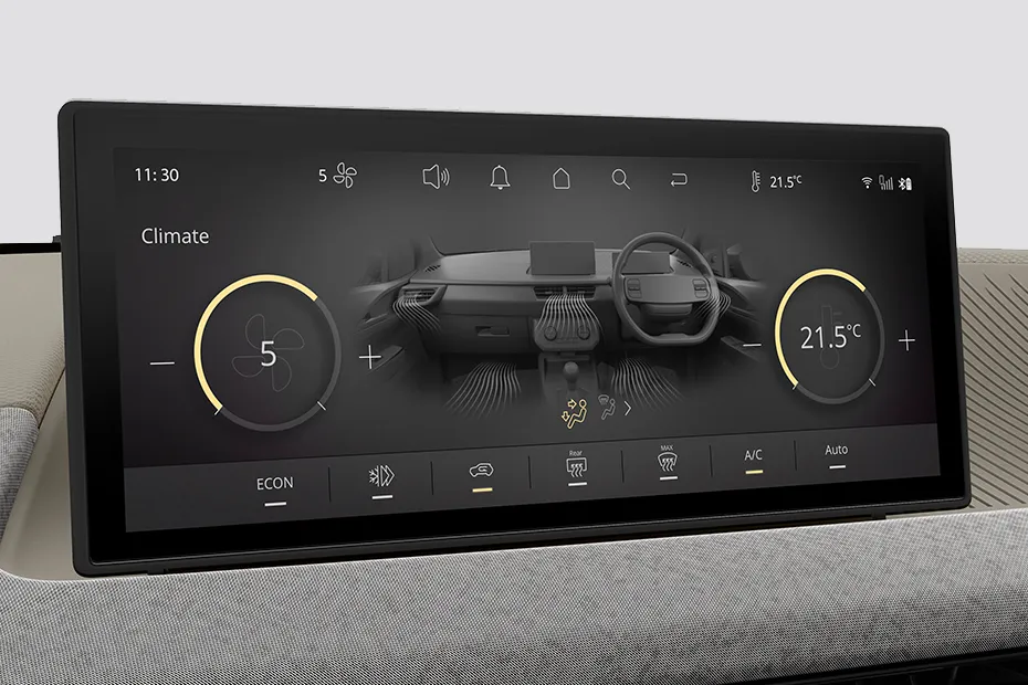 Tata Aeris 2026 interior infotainment system main menu