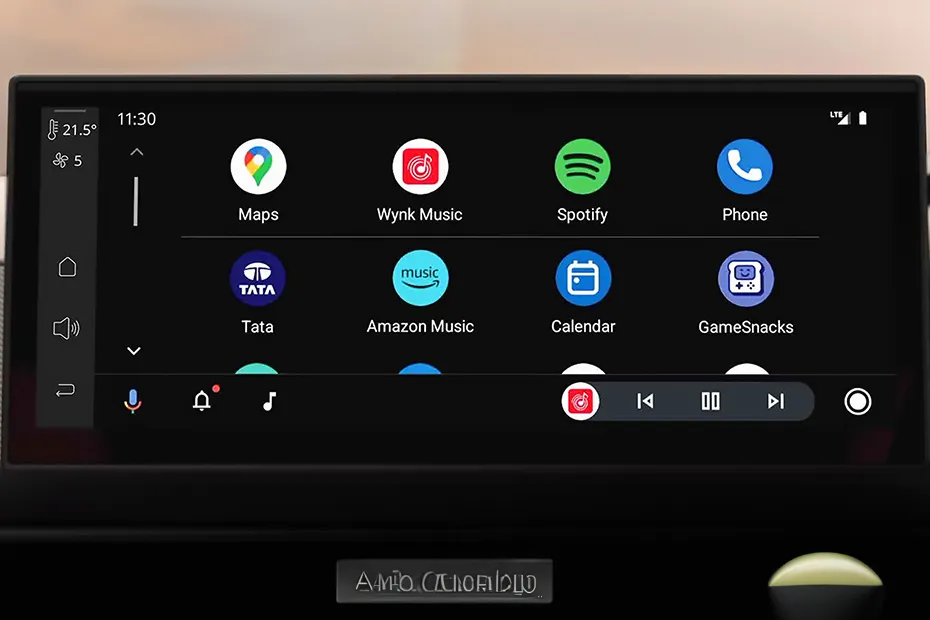 Tata Curvv Interior — Infotainment System Main Menu