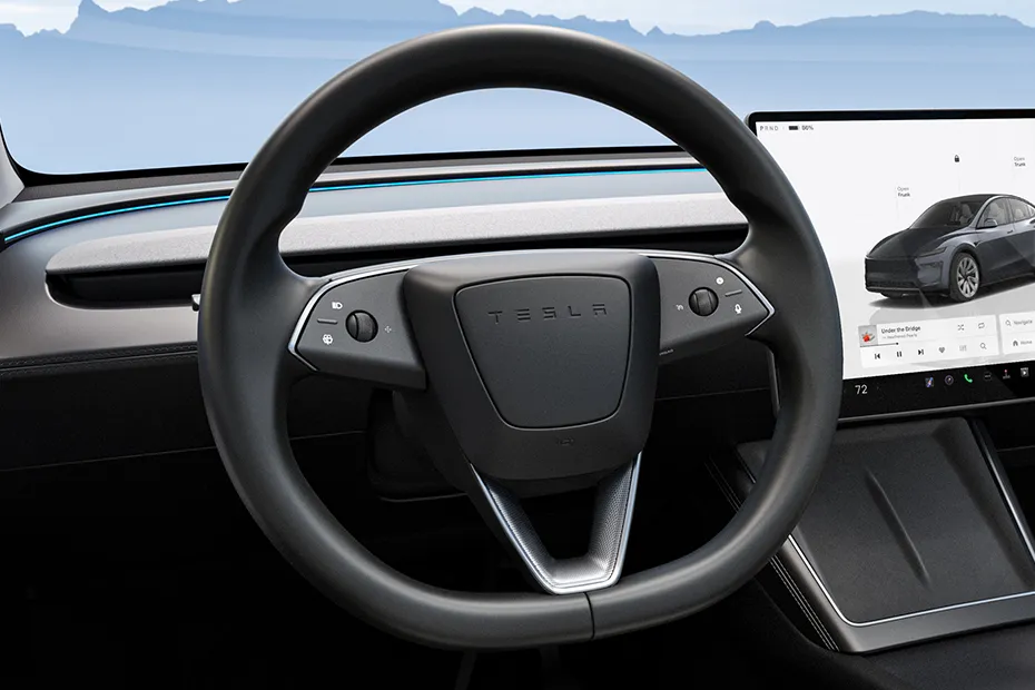 Tesla Model Y Interior — Steering Wheel