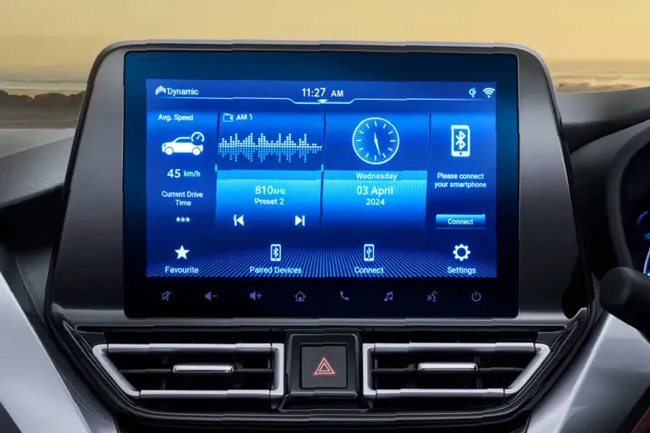 Toyota Taisor Interior — Infotainment System Main Menu